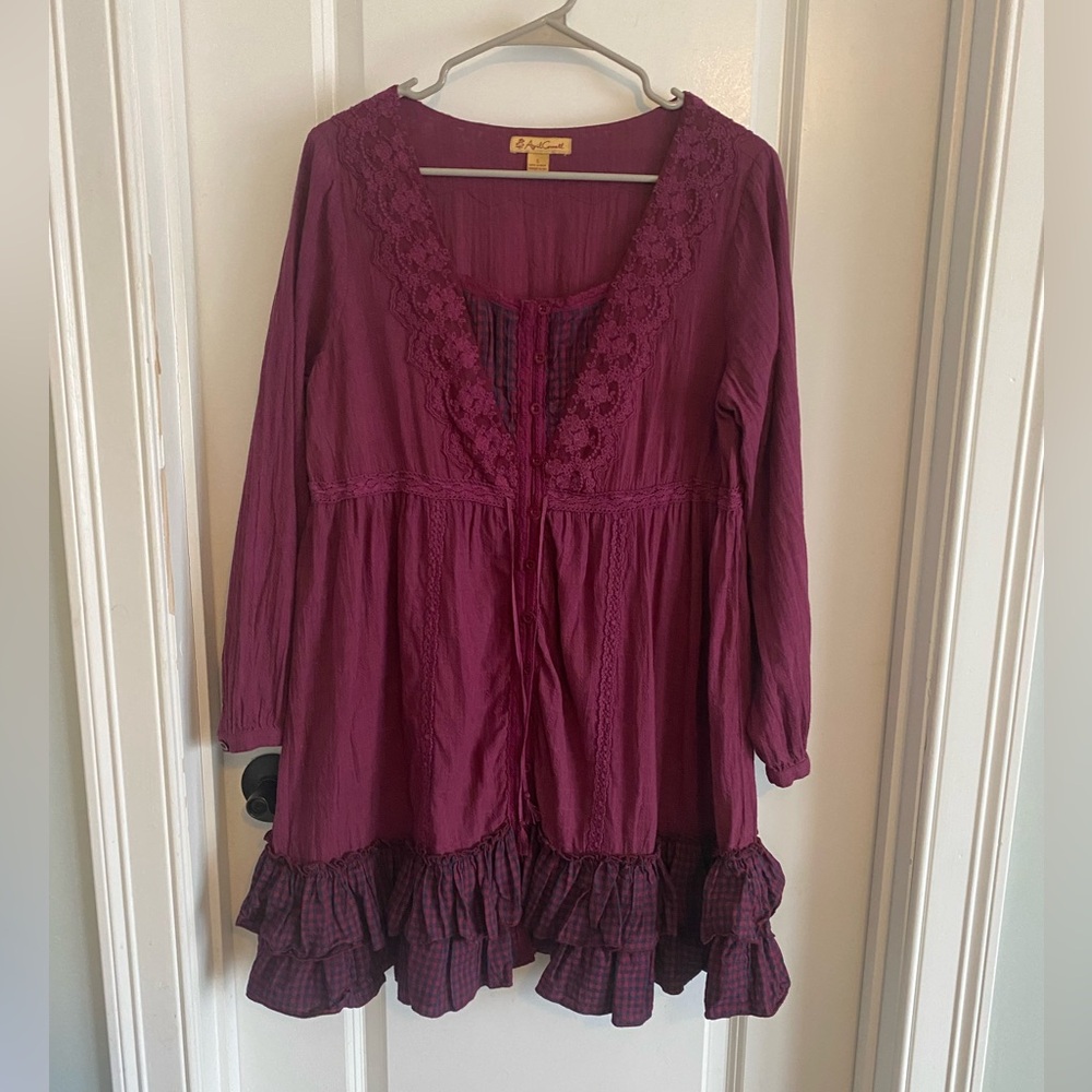 April Cornell Dress Lace Ruffles Boho